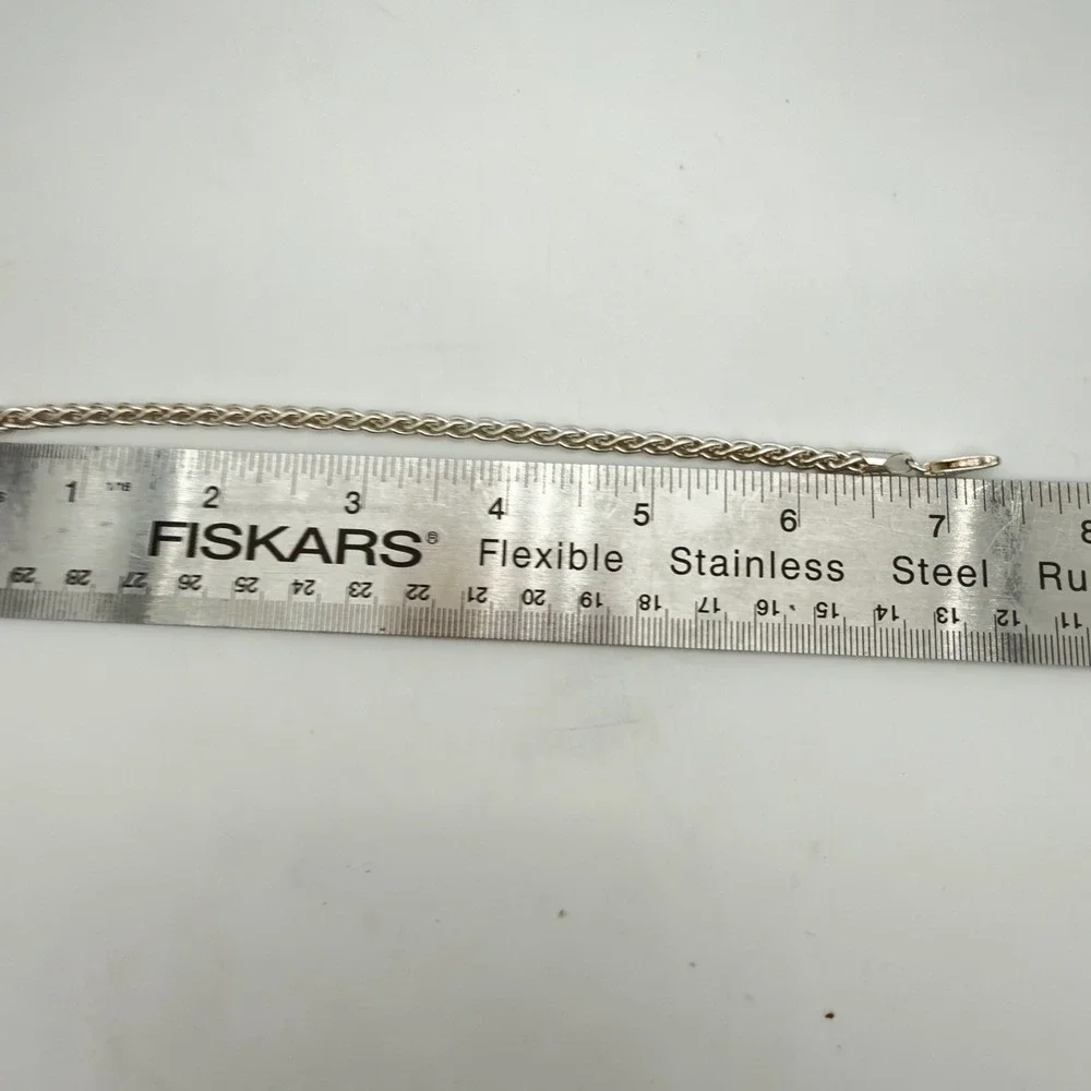 Vtg Italy 925 Sterling Silver Spiga Wheat Rope Chain Bracelet 7
